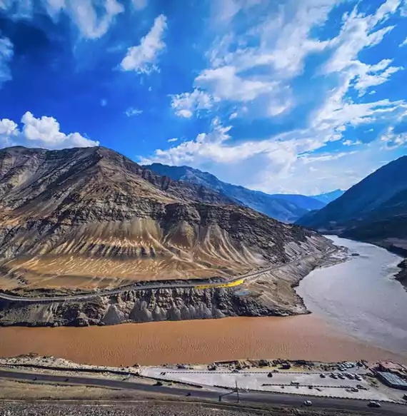 Sangam Point Of Indus And Zanskar River Ladakh